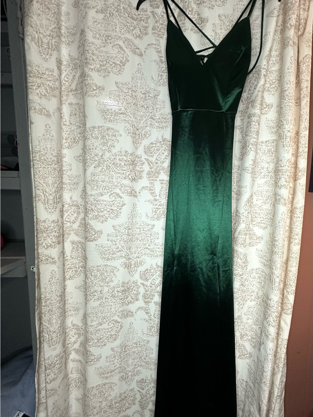 Windsor Deep Green Velvet Maxi Slip Dress with Strappy Back